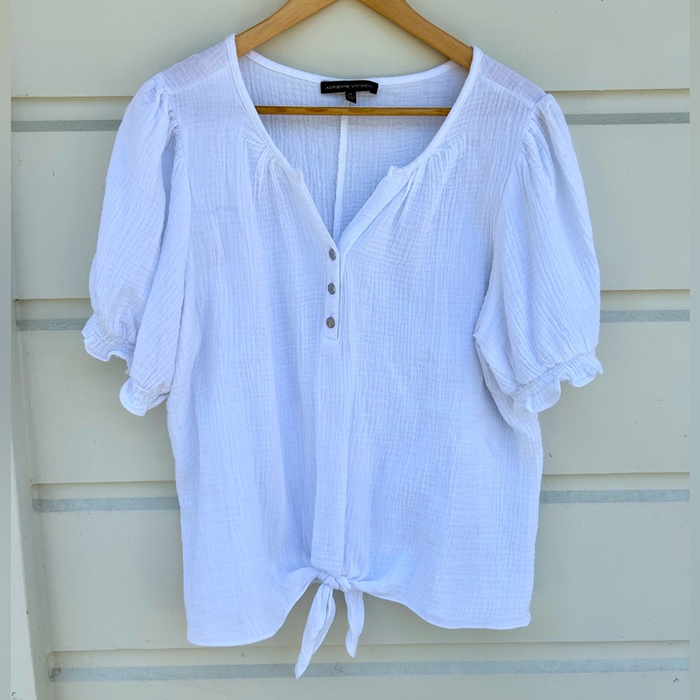 Adrienne Vittadini Gauze Tie-front Top